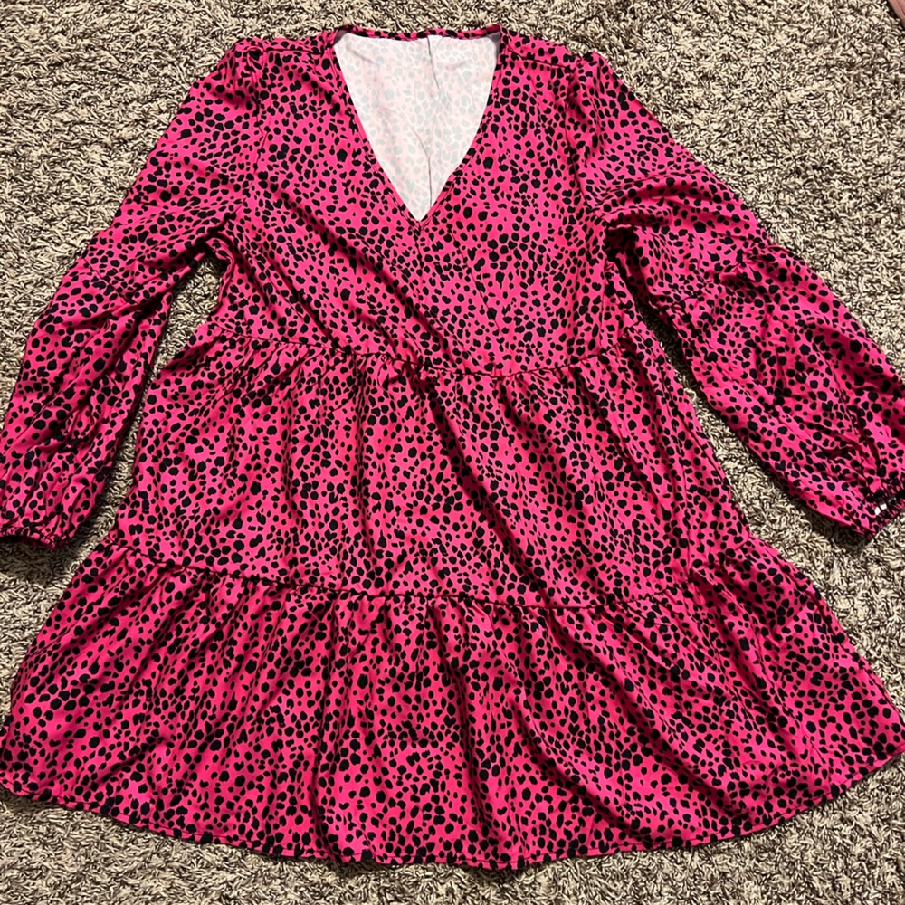 SHEIN Hot Pink Leopard Dress
